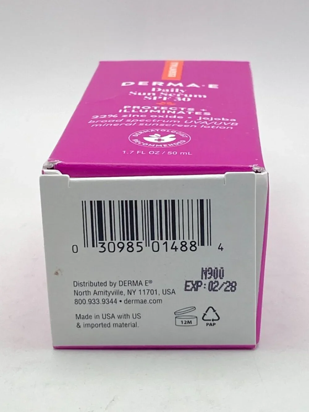 DERMA E Daily Sun Serum SPF 30 Mineral Sunscreen – 1.7 oz (Exp 02/28)
